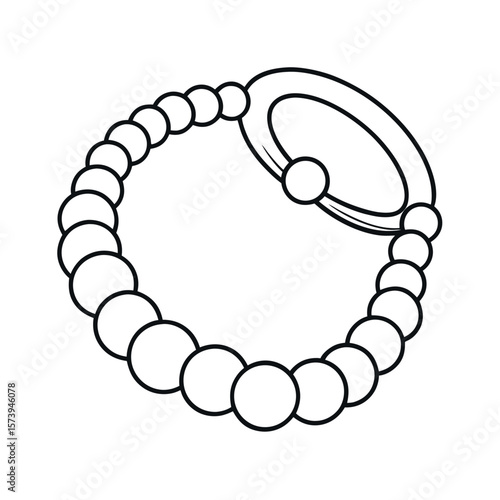 Bead Set Outline Simple Wooden Line Art