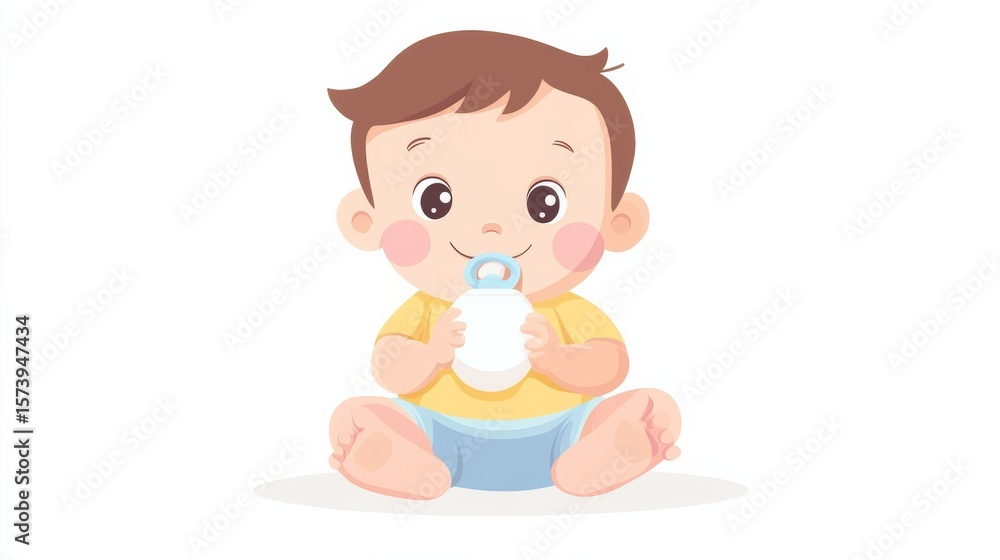 Cute cartoon image illustration of infants and young children Cute cartoon image illustration of infants and young children