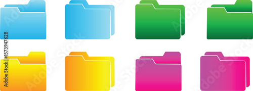 Gradient Folder Icon – Colorful Vector Symbol on Transparent Background