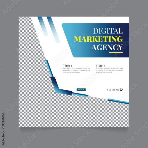 Digital marketing social media post business webinar for social media story, business post or stories banner template geometric shape design for attractive abstract elements post background space