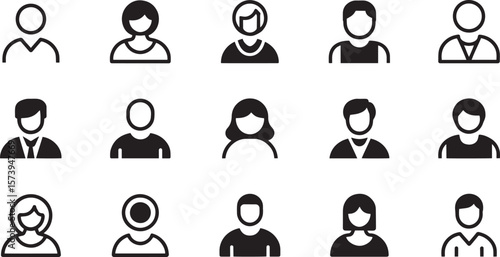 user people icons set