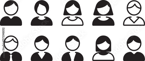 Set of black shoe icons in vector style for people and business use