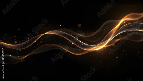 a close up of a gold wave on a black background,