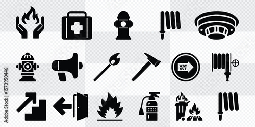 Simple set of danger related vector icons for your design.