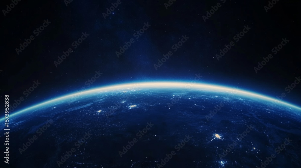 Fototapeta premium The bright light of the blue planet