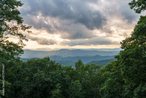 sunset in the Blue Ridge mountains Virginia