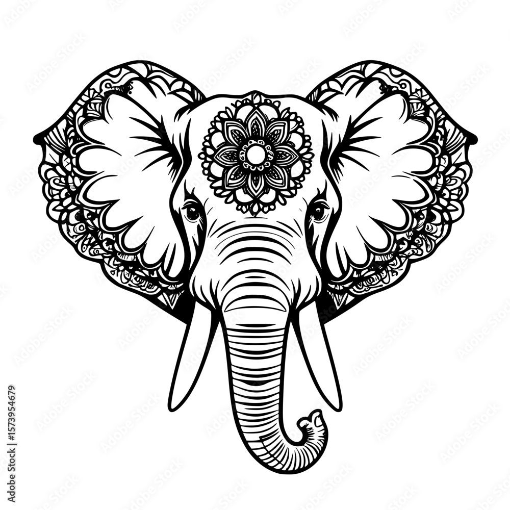 Obraz premium elephant tattoo design