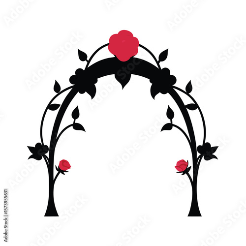 Fairy tale inspired floral arch silhouette for magical wedding entrances and garden themes