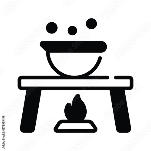 Here is a glyph style icon of lab heating experiment