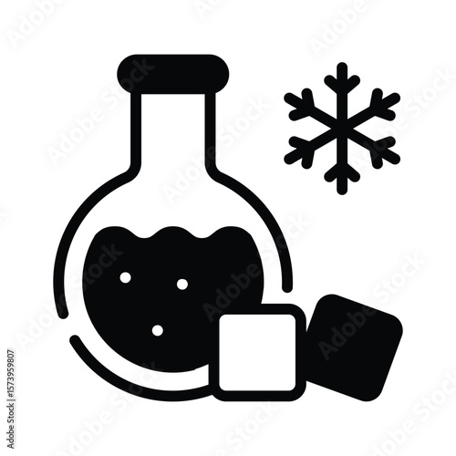 Download our premium glyph icon of liquid nitrogen flask