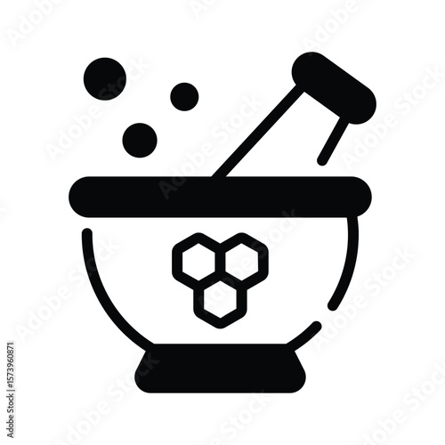 Have a look at this trendy glyph icon of herbal medicine