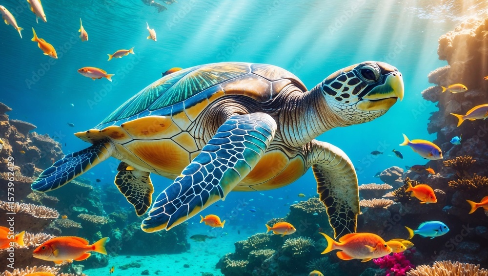 Obraz premium sea turtle swimming