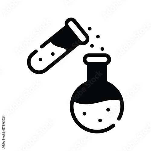 Get this trendy glyph icon of chemical reaction experiment
