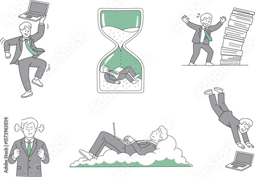 仕事の喜怒哀楽ビジネスマンセット