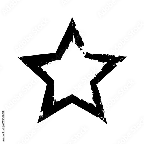 Stencil Star Frame Dirty Texture Border, Black Brush frame