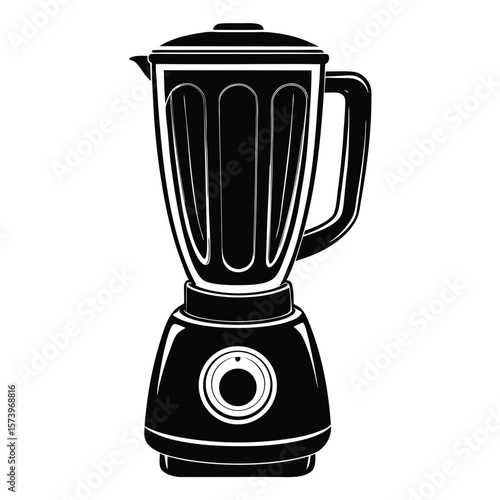 Black blender icon kitchen appliance black and white