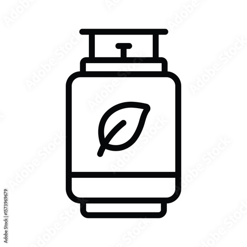Latest icon of eco gas cylinder designed in line style