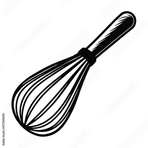Black whisk kitchen utensil cooking baking