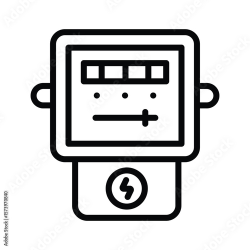 Latest linear icon of electric meter power tracking