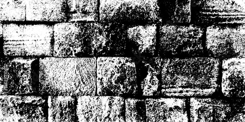 Grungy concrete block texture with distressed seam joints for design overlay