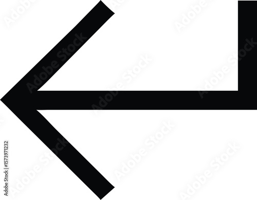Leftward Arrow: A bold and striking black arrow pointing sharply left, symbolizing direction, guidance, and progress.