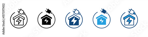 Energy Management icon set multiple style collection