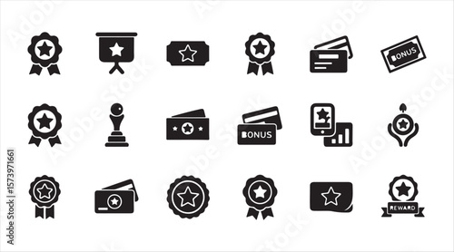 solid reward icons including gifts, bonus cards, and loyalty badges.