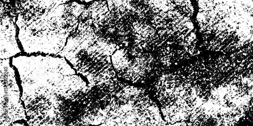 Cracked earth ground pattern with polygonal fissures texture for artistic design
