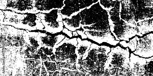 Cracked plaster ceiling texture with hairline fractures for design overlay