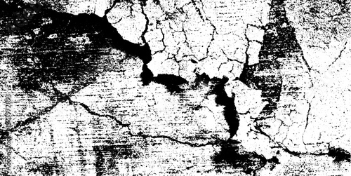 Cracked plaster ceiling with hairline fractures texture for design and overlay