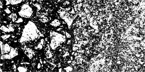 Grunge texture of crushed gravel path with angular stone fragments for rugged design overlay