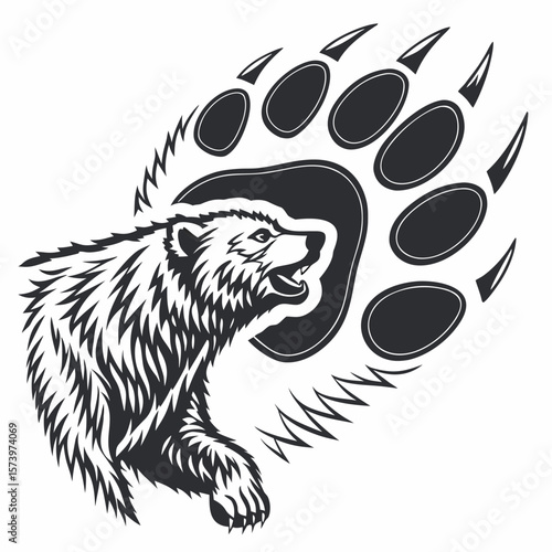 vector illustration of a black bear