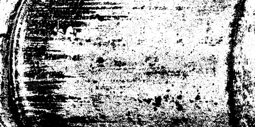 Dented steel barrel surface with paint scratches for grunge design