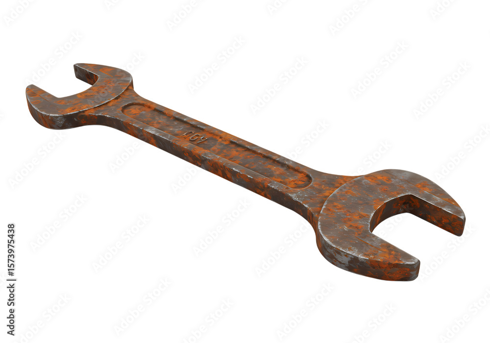 A Rusty Relic Closeup of a WellUsed OpenEnd Wrench Exhibiting Significant Oxidation and Wear isolated on transparent background A Rusty Relic Closeup of a WellUsed OpenEnd Wrench Exhibiting Significant Oxidation and Wear isolated on transparent background