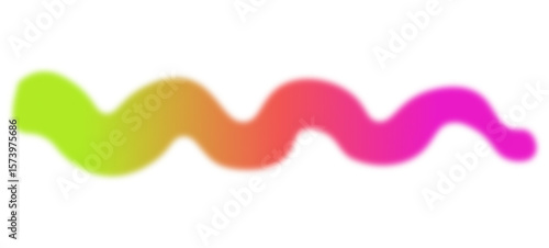 Wavy Neon Rainbow Ribbon with Color Gradient, Curved Abstract Shape, Dynamic Zigzag Lines and Squiggle Design.