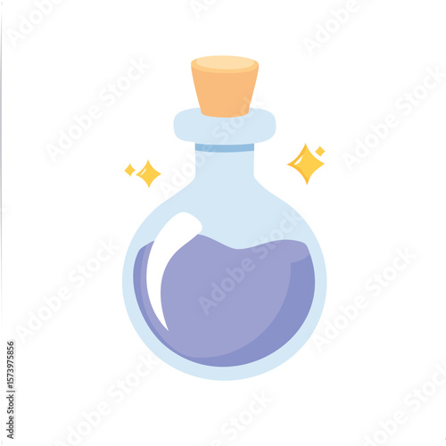 Cute potion bottle flat vector