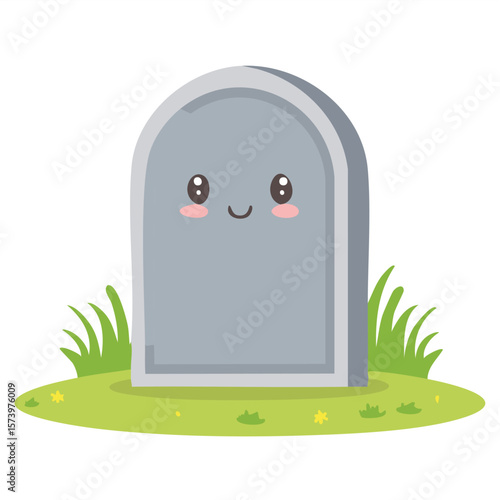 Cute gravestone flat vector