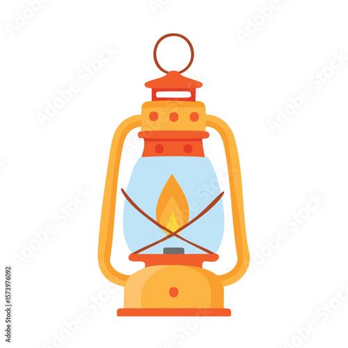 Cute lantern flat vector