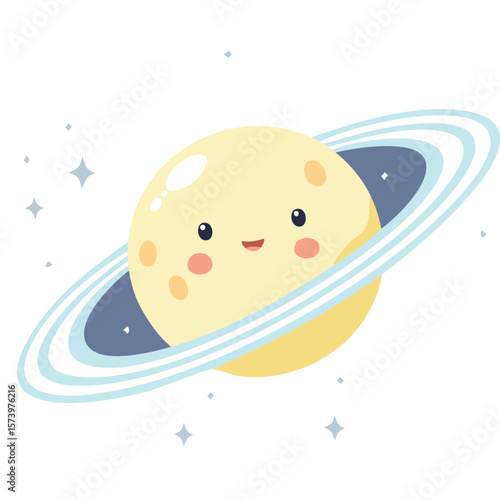 Cute galaxy flat vector