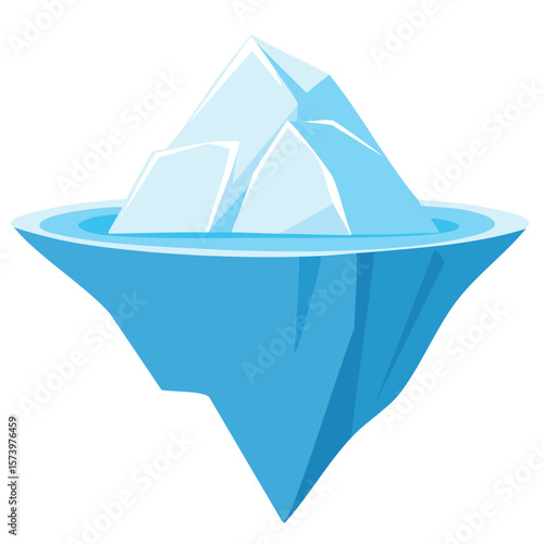 Cute iceberg flat vector