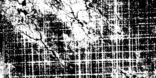 Distressed tartan fabric texture with grunge overlay effect for design