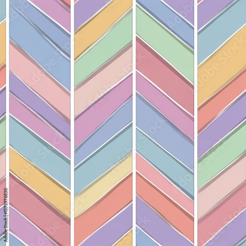Colorful Chevron Pattern with Soft Pastel Shades and Digital Texture