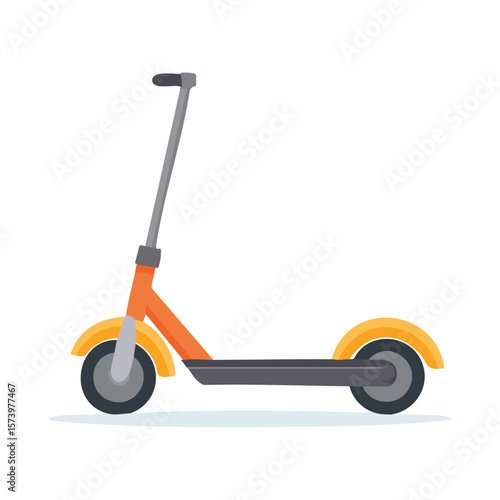 Cute kick scooter flat vector