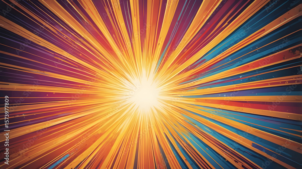 Pop art yellow comics book cartoon magazine cover, sunburst background image. Vintage sun retro banner background. Pop art yellow comics book cartoon magazine cover, sunburst background image. Vintage sun retro banner background.