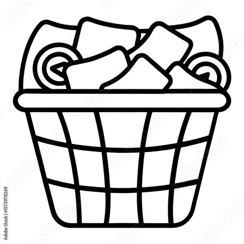  Laundry Basket with Socks  Icon Fun and Festive AI Graphic Design for Digital Use