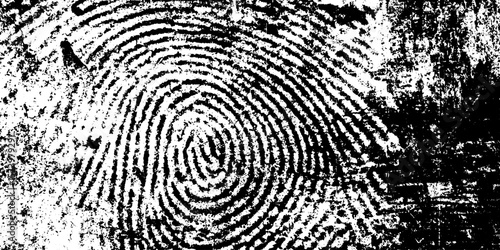 Etched fingerprint on dusty porcelain surface with grunge overlay effect for textured design