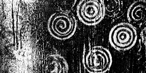 Abstract etched frosted window pane with swirl patterns for artistic design and overlay effects