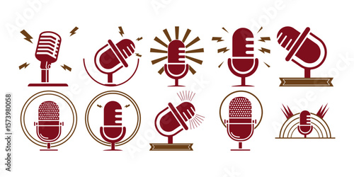 Vintage Podcast Logo Icon