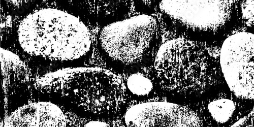 Grouted river pebble shower floor texture with contrasting grunge overlay