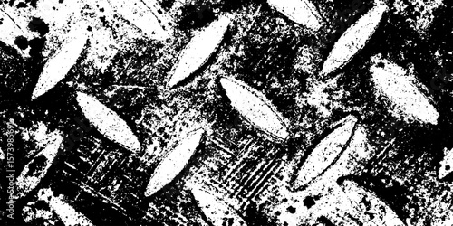 Industrial diamond plate texture with worn raised lozenges for grunge design overlay